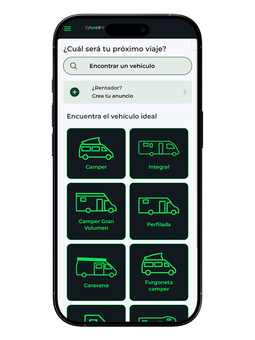 La app que conecta viajeros y propietarios de motorhomes project screenshot
