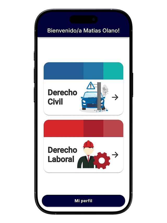 Tu Asistente Legal en el Bolsillo UI 1